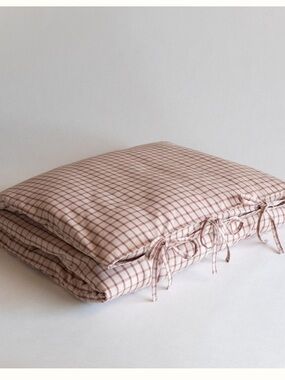 GreenRow sofa topper pillow pink checkered